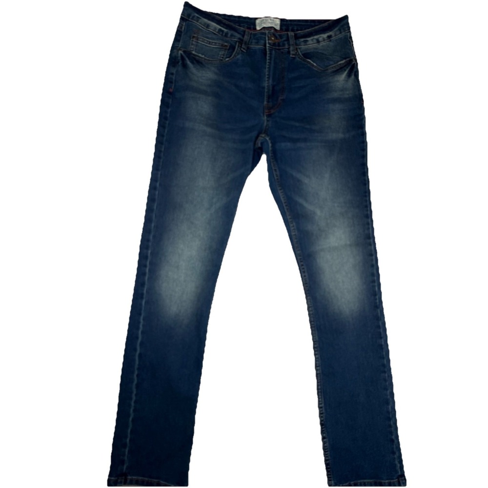 Jachs NY Straight Fit Men's Jeans Sz 34x32 Blue Medium Wash Fading